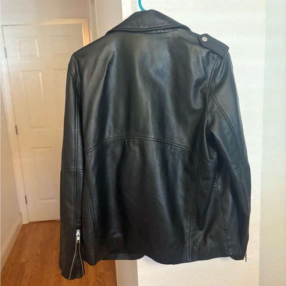 Momoni Black Leather Jacket for Women - Picture 2 of 4